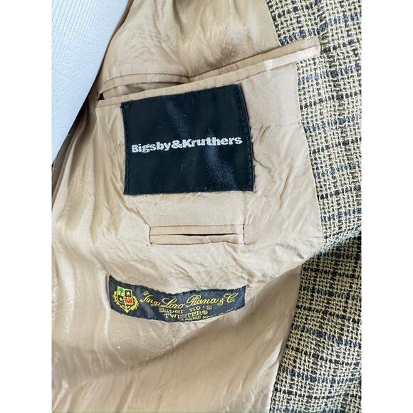 Hugo Boss Tweed Sport Coat Blazer 42L Brown Check Loro Piana Zelander Wool - Picture 11 of 14